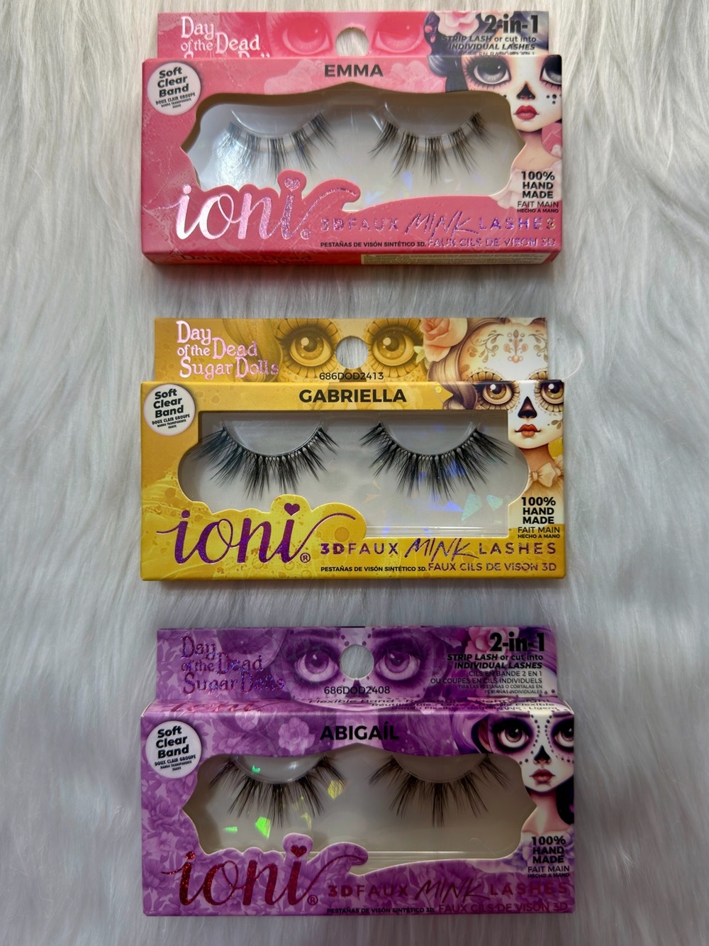 ✨3x Ioni 3D Faux Mink Wispy Strip Lashes